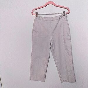 Talbots Vintage 90s Stretch Tan Pull On Capri Cropped Khaki Pants Size 4